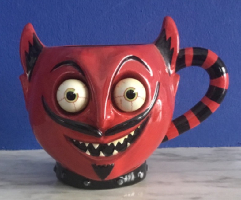 Very Cool Vtg Department 56 Googly Eyes Halloween Devil Mug- Never Used- RETIRED