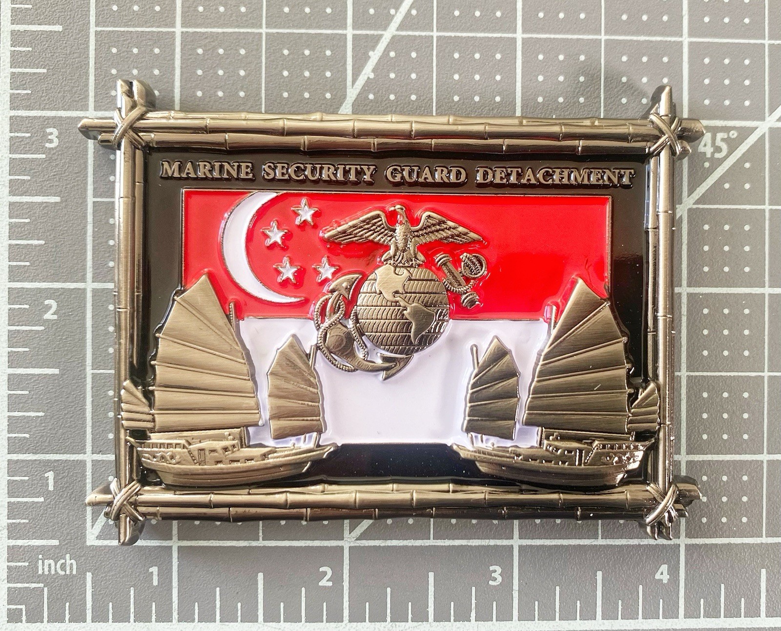 USMC Marines MSG Marine Security Guard SINGAPORE Challenge Coin