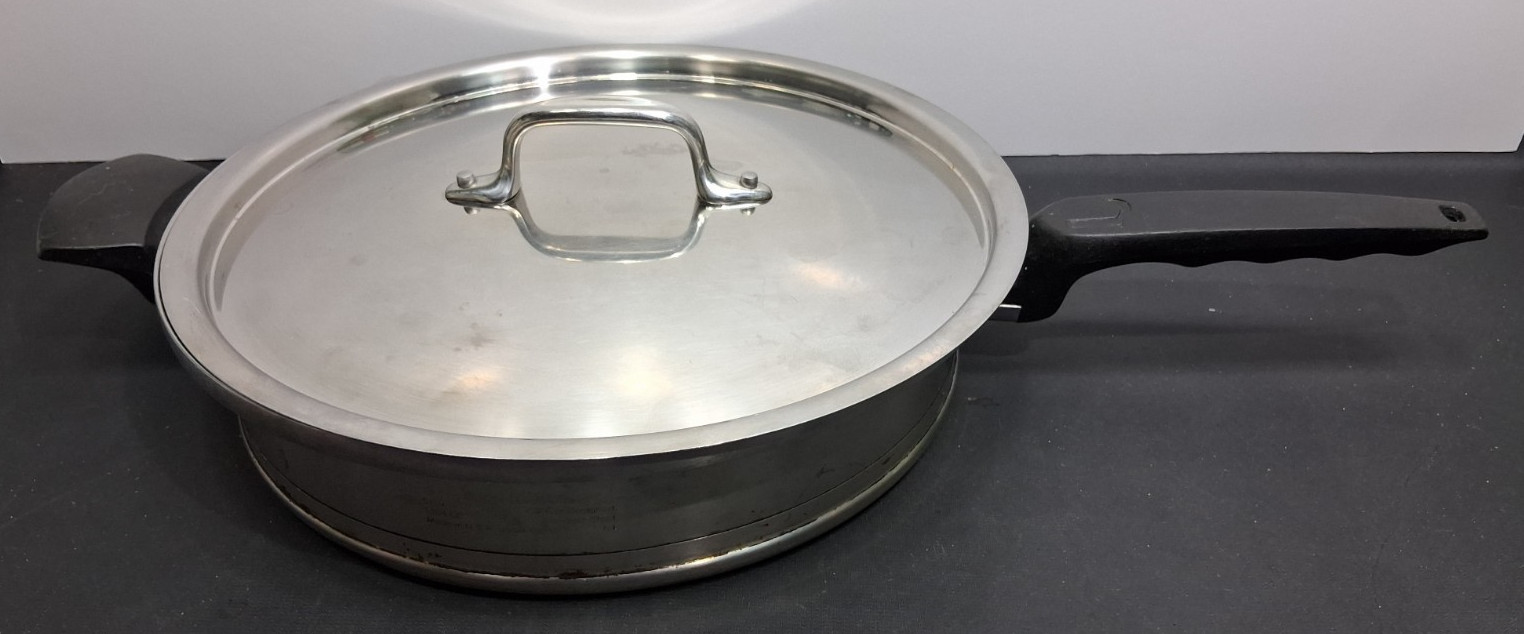 Lifetime 5 Ply T304CC Waterless Cookware Stainless Skillet Pan With Lid USA 11\