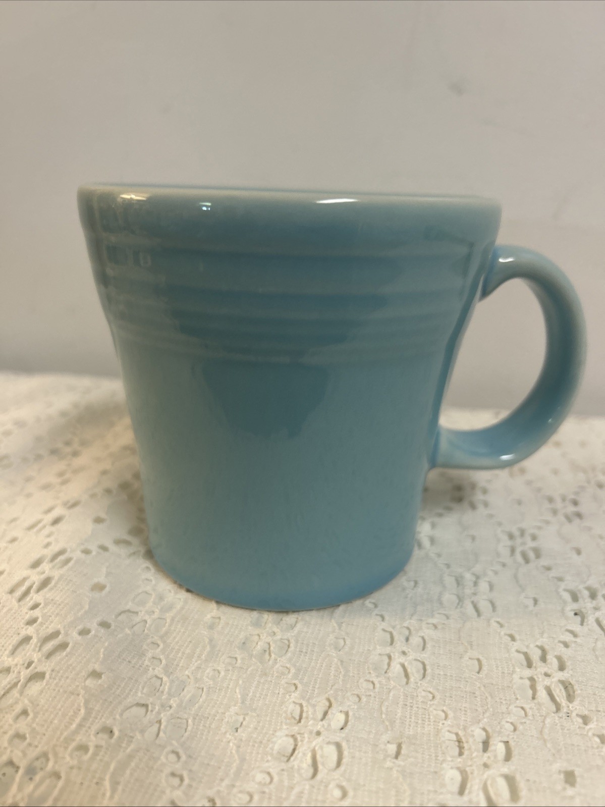 Fiesta Ware Home Laughlin Tapered Mug 15 Oz Teal Turquoise Sky Blue USA Fiesta Ware Home Laughlin Tapered Mug 15 Oz Teal Turquoise Sky Blue USA