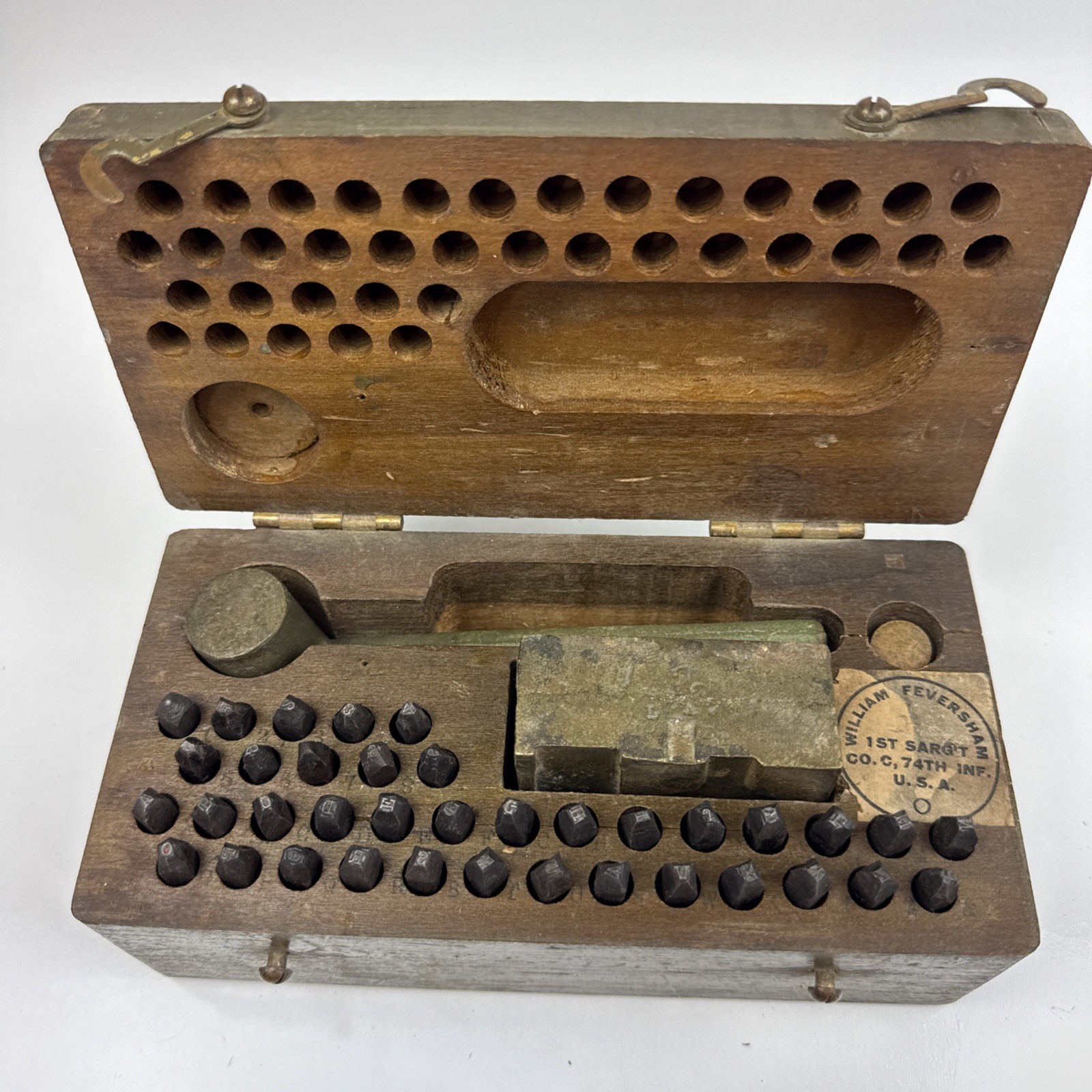 Antique William Feversham WWII Military Marking Outfit for Stamping Metal W/Box