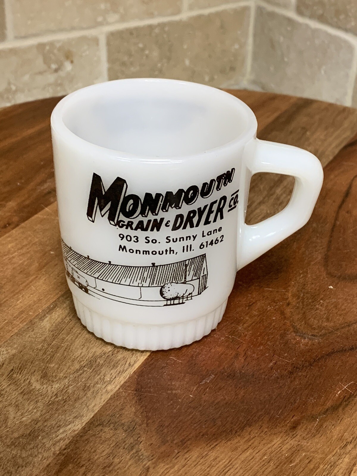 VINTAGE FIREKING MONMOUTH GRAIN DRYER CO. ILLIONIOS SWEDE POWER COFFEE MUG (21C)