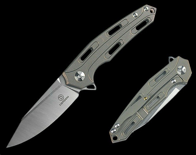 DEFCON JK Series 8.4″ CUTTER Titanium Handle D2 Folding Knife