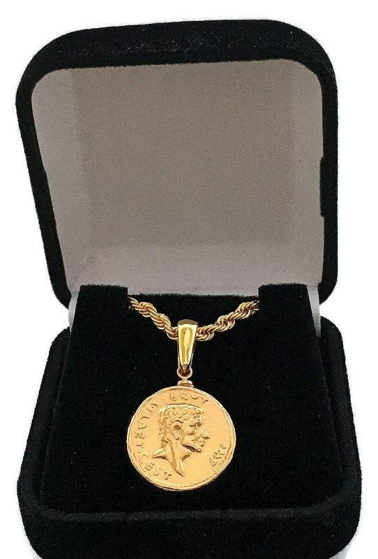 Brutus Eid Mar Denarius, REPLICA Coin Pendant Assassination of Julius Caesar GP