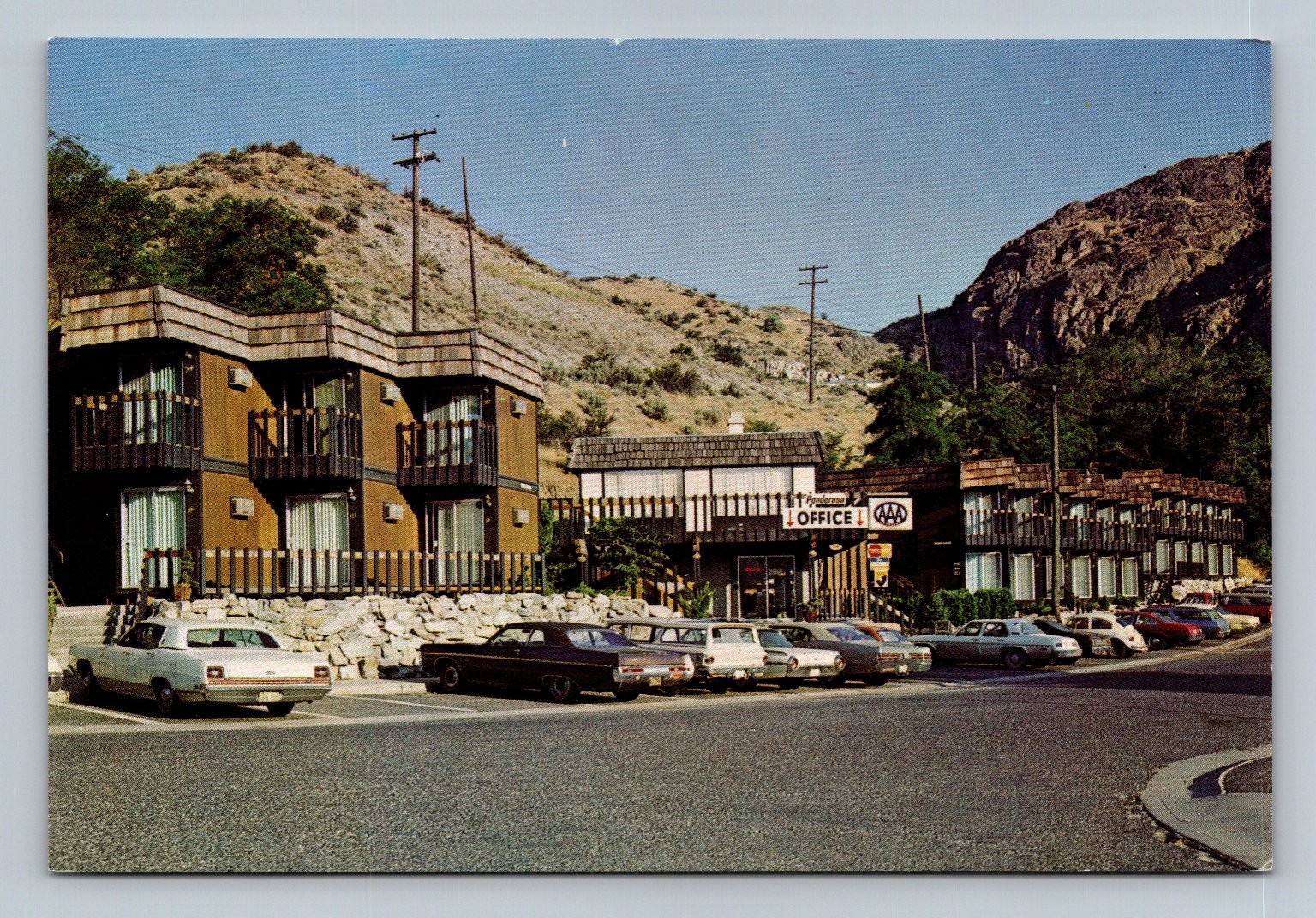 Ponderosa Motel Coulee Dam Washington Vintage Postcard 1960s 70s Cars Ponderosa Motel Coulee Dam Washington Vintage Postcard 1960s 70s Cars