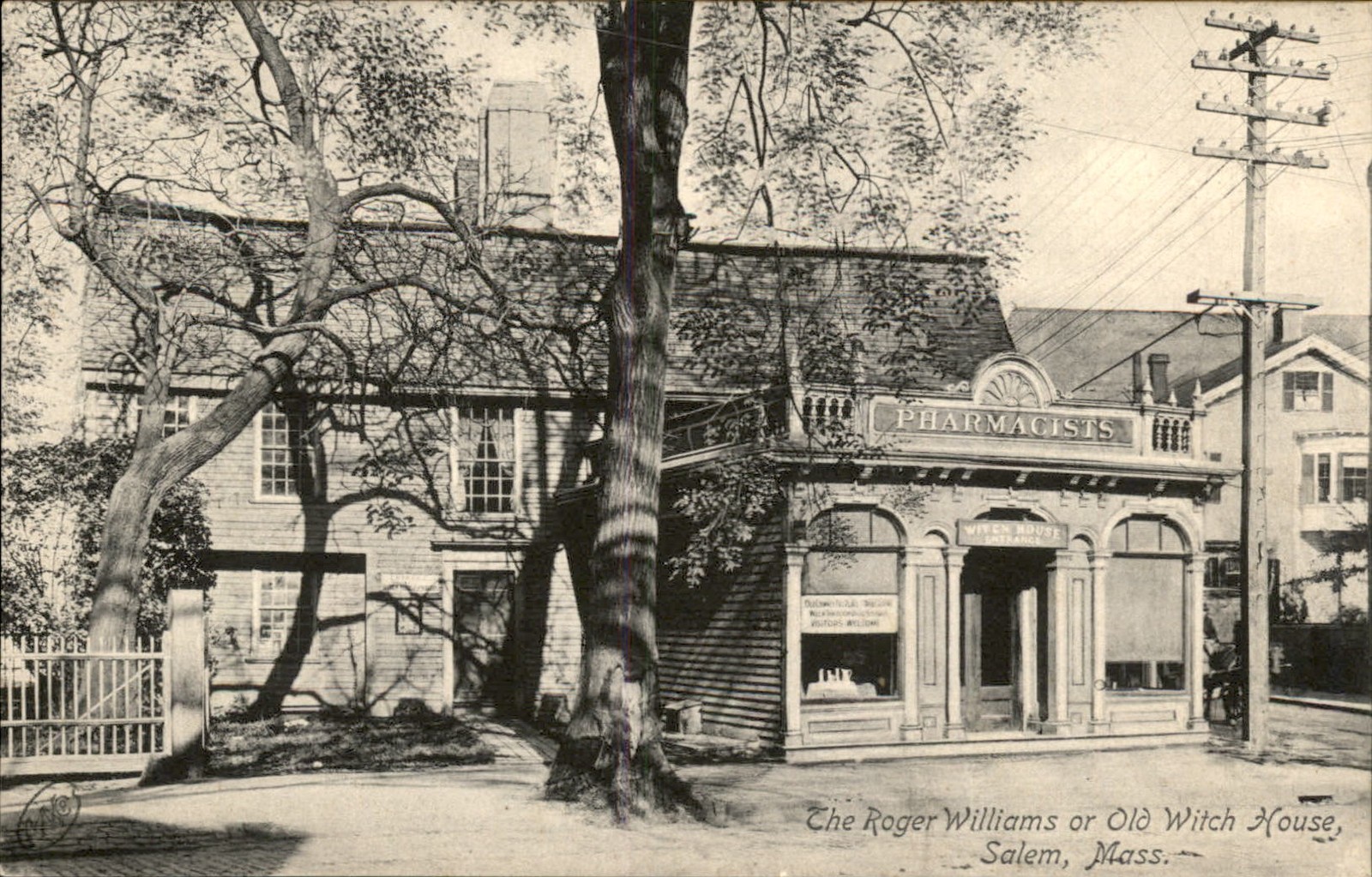 Salem MA Roger Williams House Old Witch House c1900s-10s Vintage Postcard