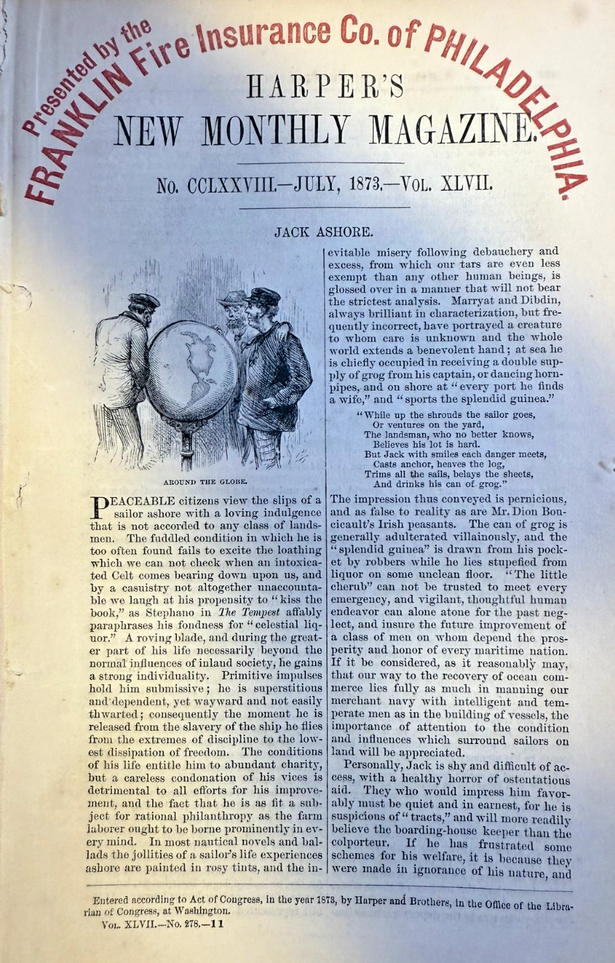 1873 Sailors on Shore Leave Seamen\'s Exchange