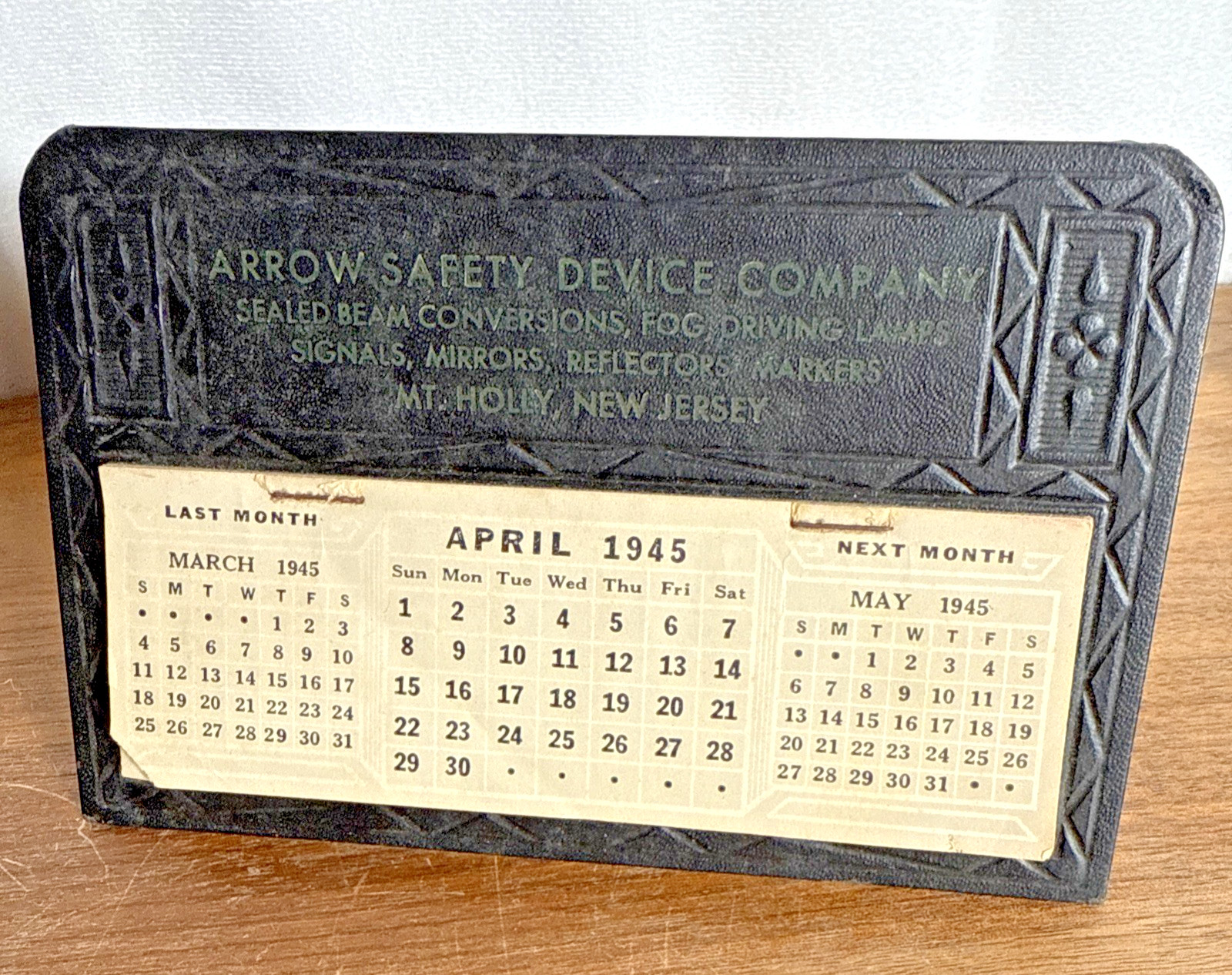 1945 Arrow Safety Device Mt Holly New Jersey 1945 Advertising Calendar MCM Ads