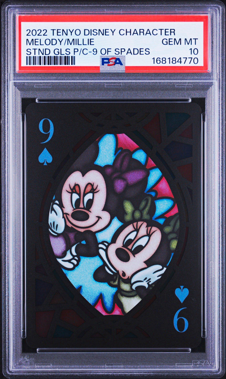 2022 Tenyo Disney Character Melody/Millie 9 of Spades Playing Card PSA 10