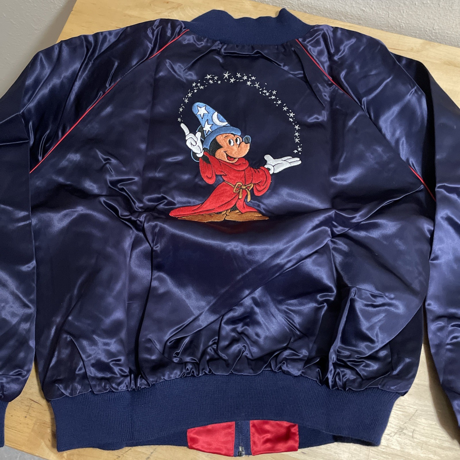 Vintage Deadstock 80s Mickey Mouse Fantasia Disney World Satin Jacket XXL New