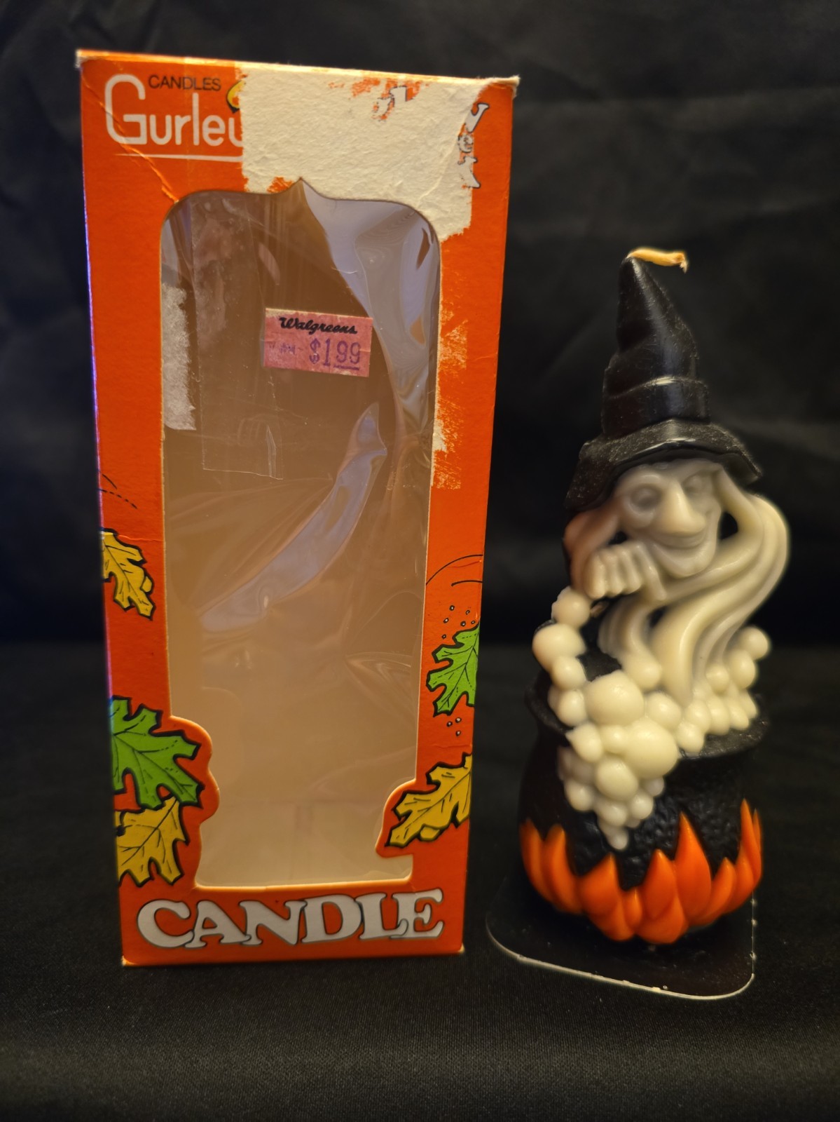 Vintage Gurley Glow in the Dark Witch Halloween Decorative Candle 5\