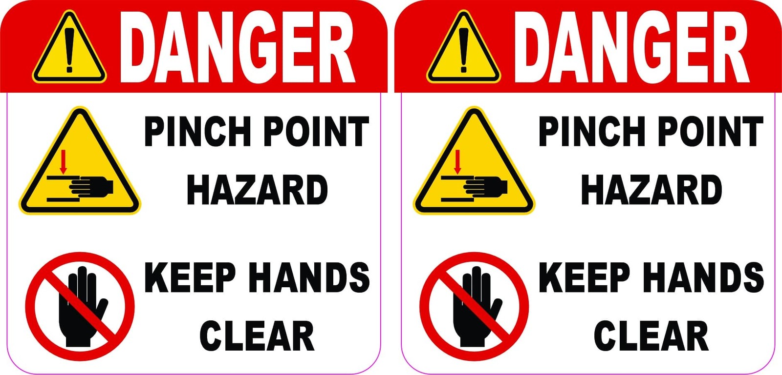 StickerTalk Danger Pinch Point Hazard Safety Warning Sticker 3x3 inch