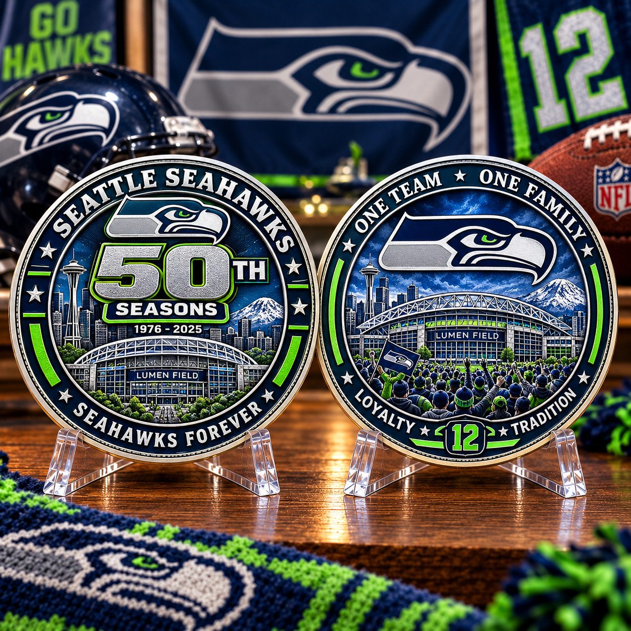 Seattle Seahawks Lumen Field Stadium Football Fan Collectible Commemorative Coin