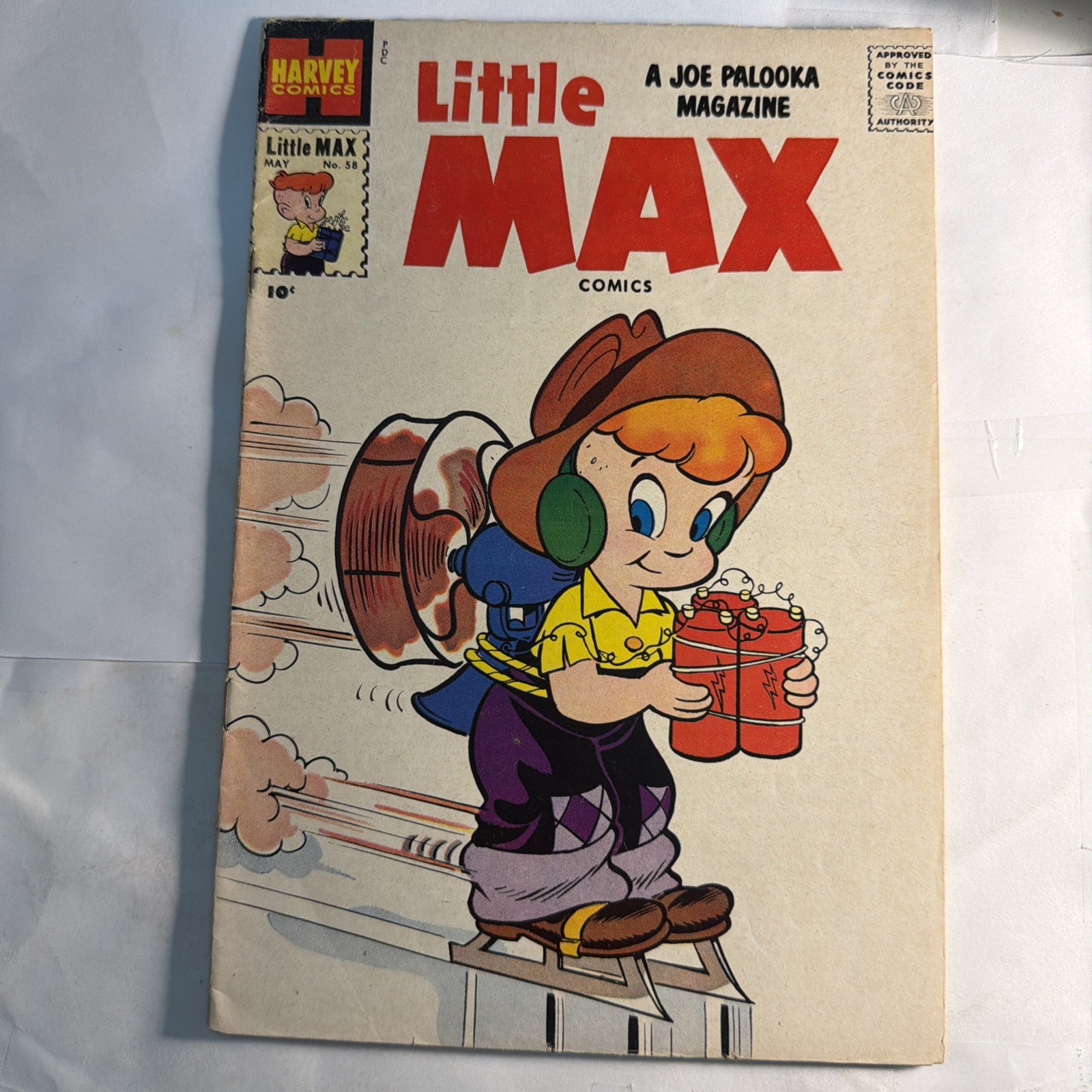 Little Max #56 1958-Harvey-Joe Palooka-ice skate cover-Max & Beanstalk-FN