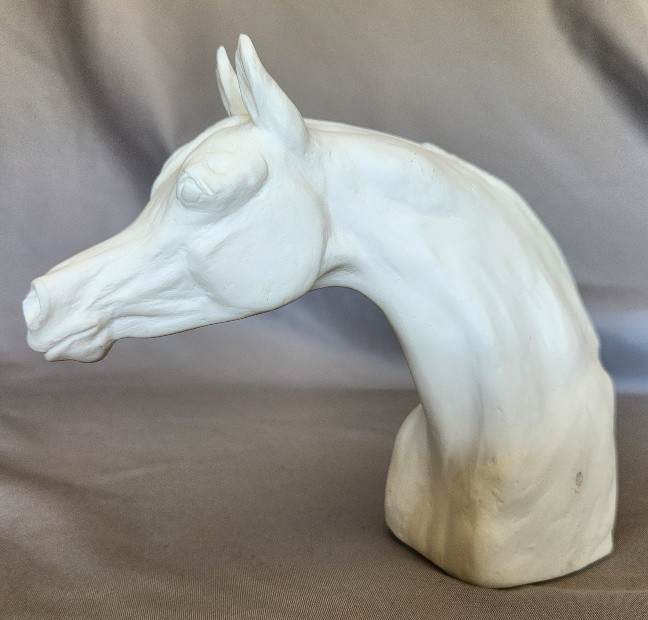 Arabian Bust resin horse, white unpainted, by Sheri Rhodes
