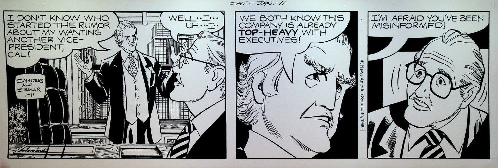 Mary Worth Original Comic Strip Art Allen Saunders Bill Ziegler January 11 1986
