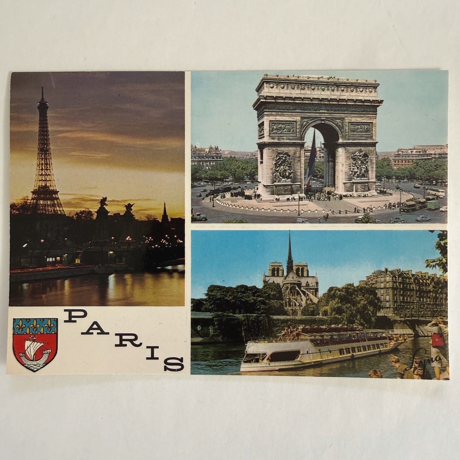 Vintage Paris Multi-View Postcard - Eiffel Tower, Arc de Triomphe - Unused