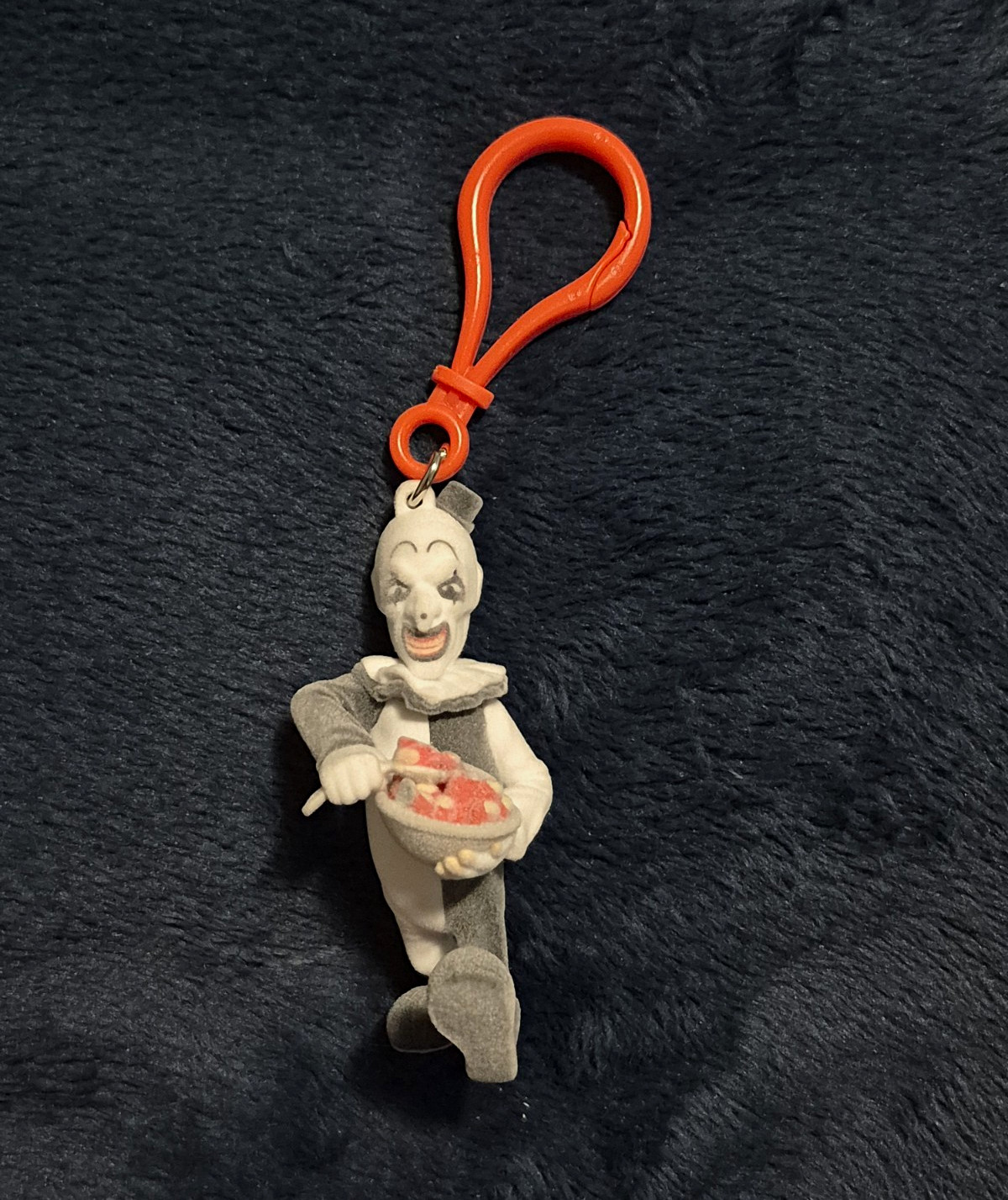 Damien Leone's Terrifier Art The Clown Flocked Keychain Hanger