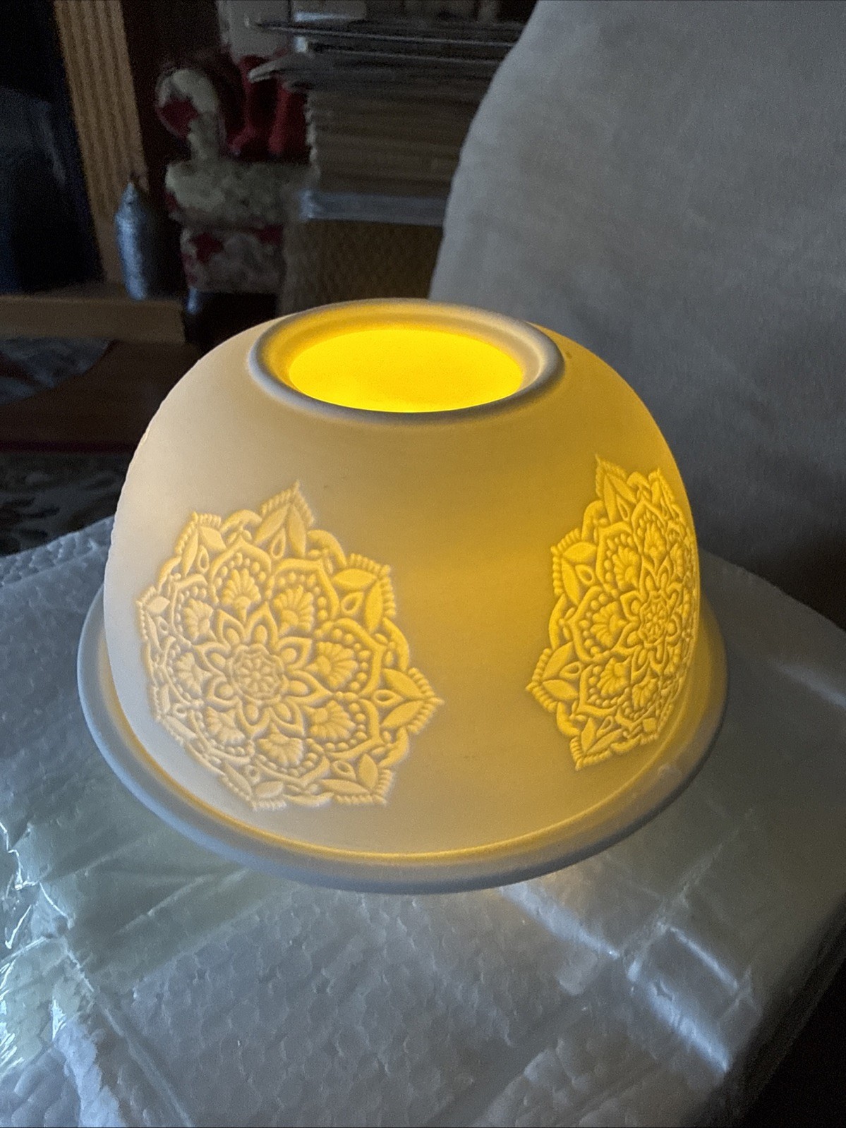 Breathtaking “MANDALA” Pattern Design 3 Piece Ceramic Candle Holder With candle Breathtaking “MANDALA” Pattern Design 3 Piece Ceramic Candle Holder With candle