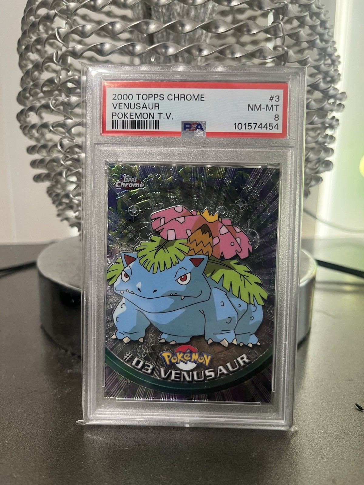 Topps 2000 Topps Chrome Pokémon TV Venusaur #3 PSA 8 Graded Card