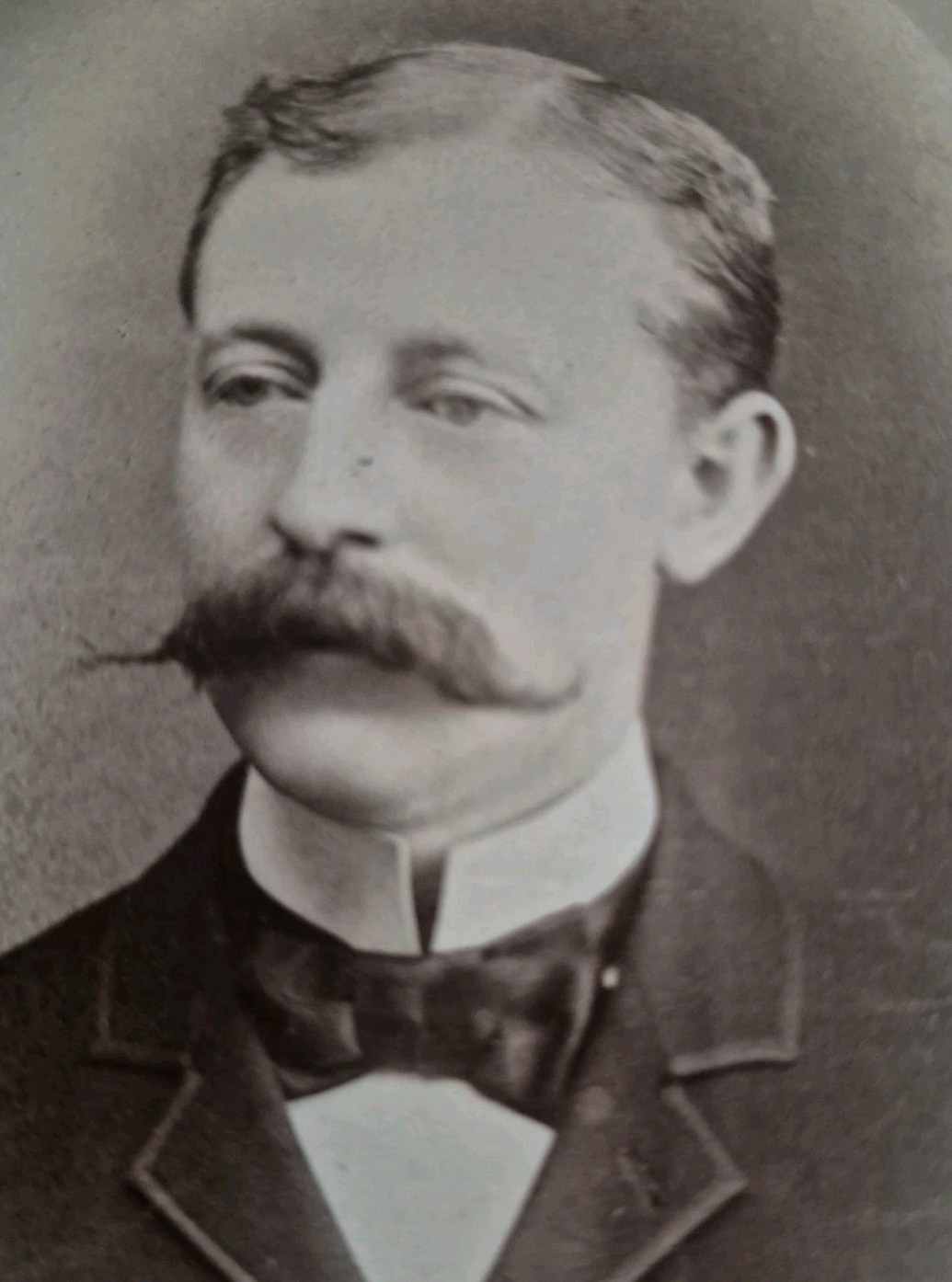 Antique Photo Cabinet Card Handsome Man Mustache Brooklyn New York c.1887-1892