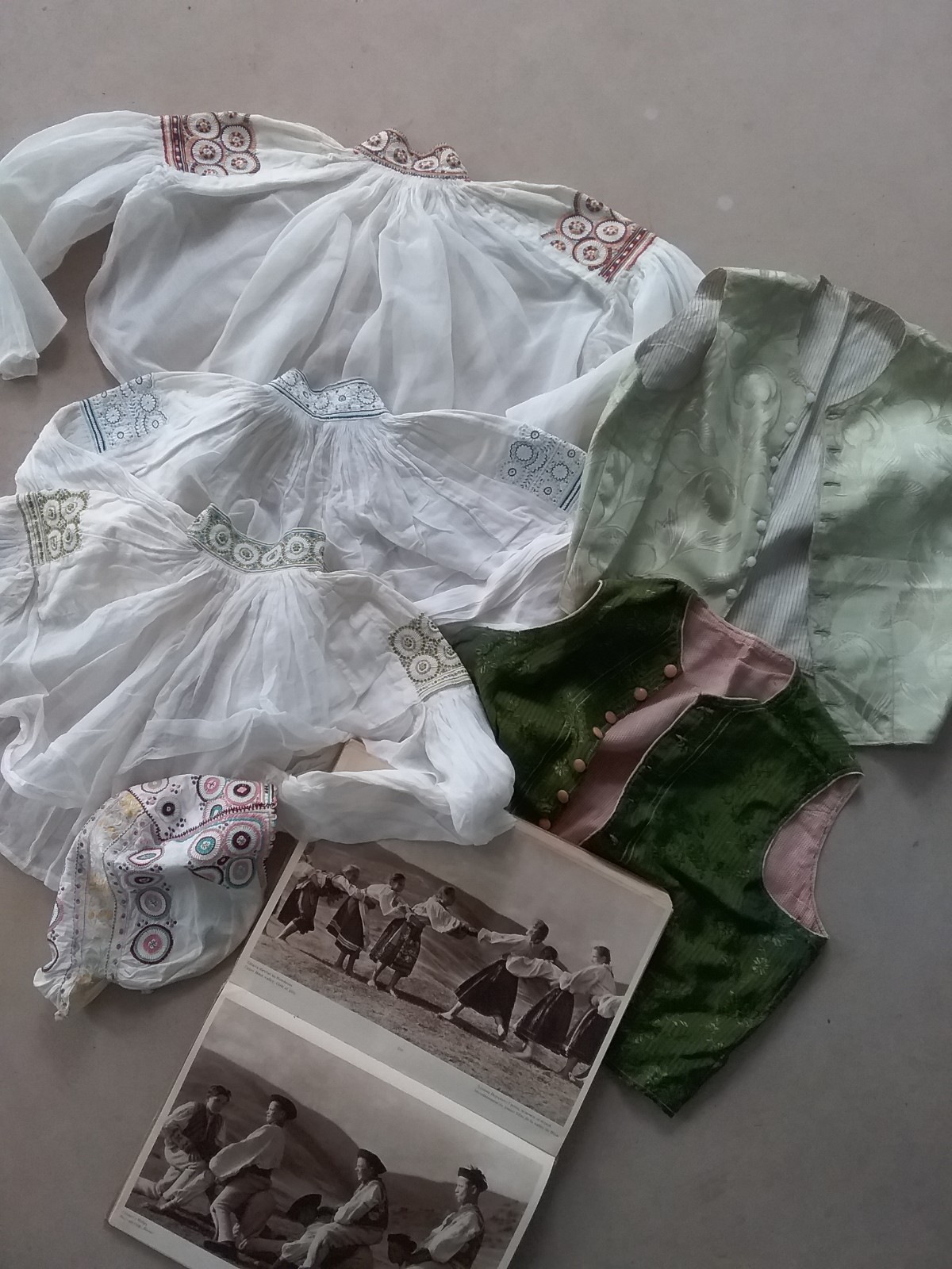 Antique Vintage Slovakian Folk Childrens Peasant Clothing 7 Piece Lot
