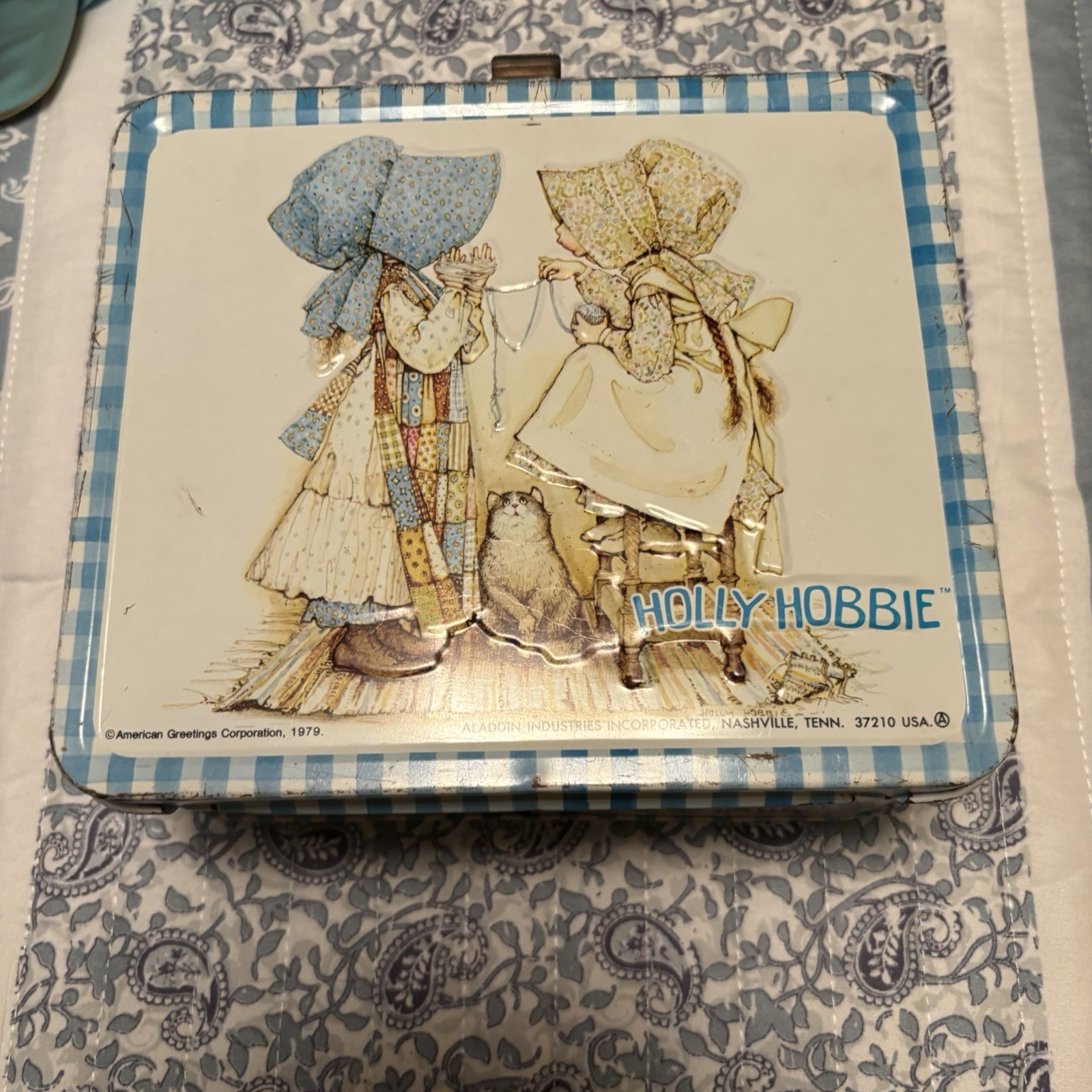 vintage holly hobbie Lunch Box Metal No Bottle 1979