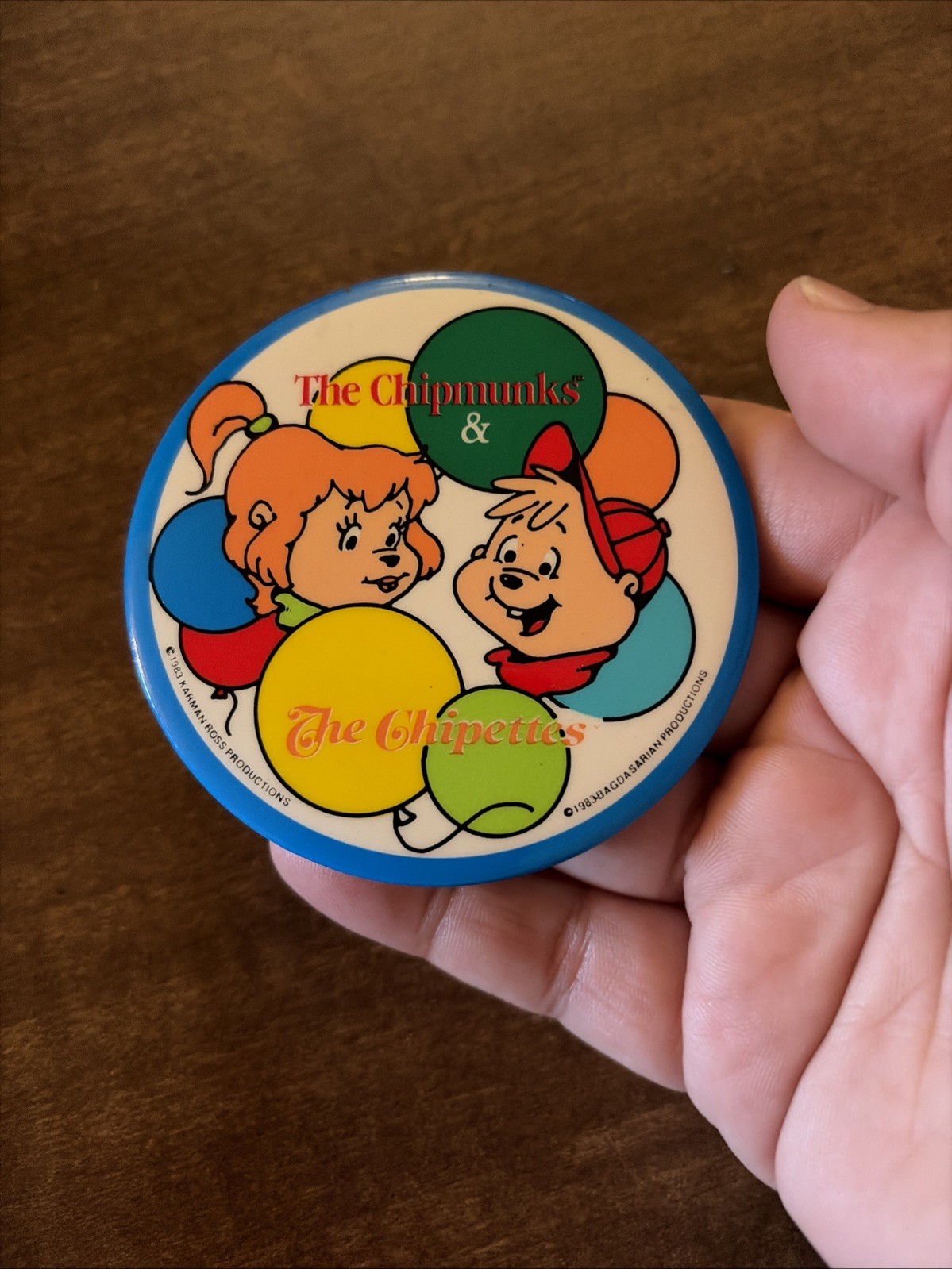 Vntg 1983 The Chipmunks & Chipettes Button Pin Karmon Ross Bagda Sarian Swag HTF