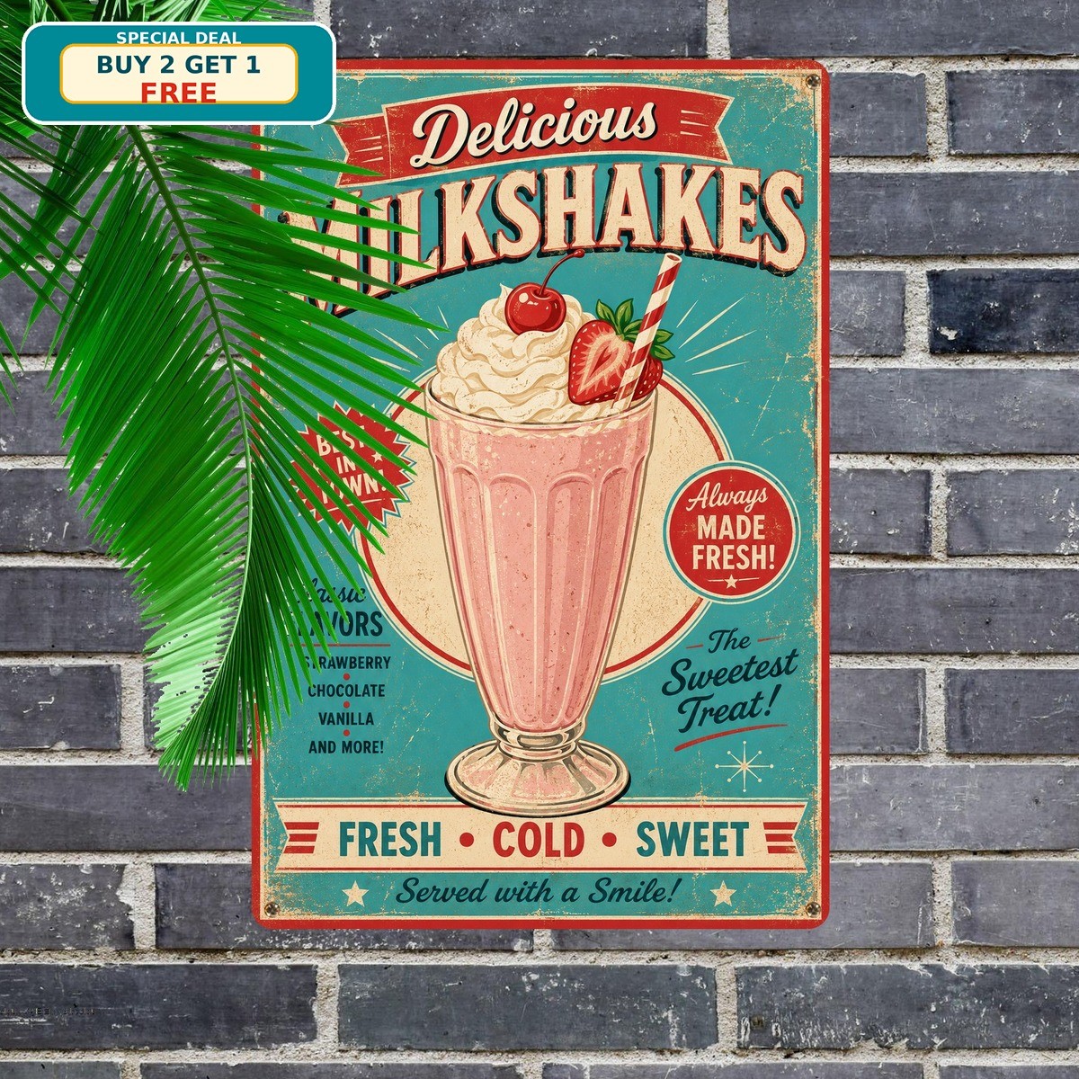 Soda Shop Diner Metal Sign Retro Kitchen Cafe Wall Decoration