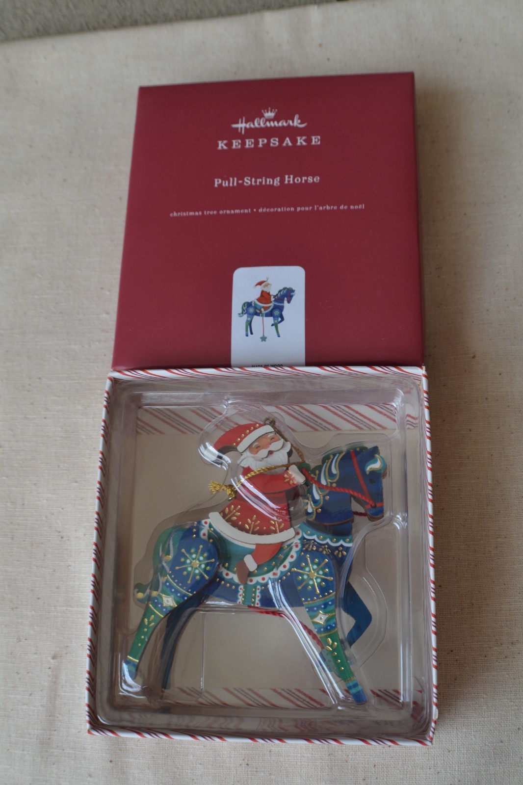 Hallmark Keepsake 2019 Pull-String Horse Premium Wood X-mas Ornament. Santa NIB Hallmark Keepsake 2019 Pull-String Horse Premium Wood X-mas Ornament. Santa NIB