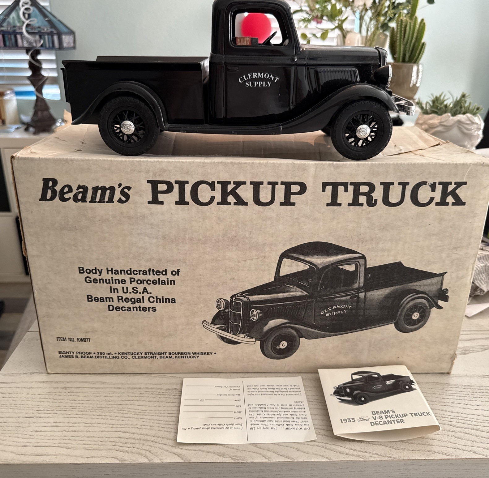 VINTAGE JIM BEAM PICKUP TRUCK CLERMONT SUPPLY DECANTER EMPTY W/BOX NO PAPERS