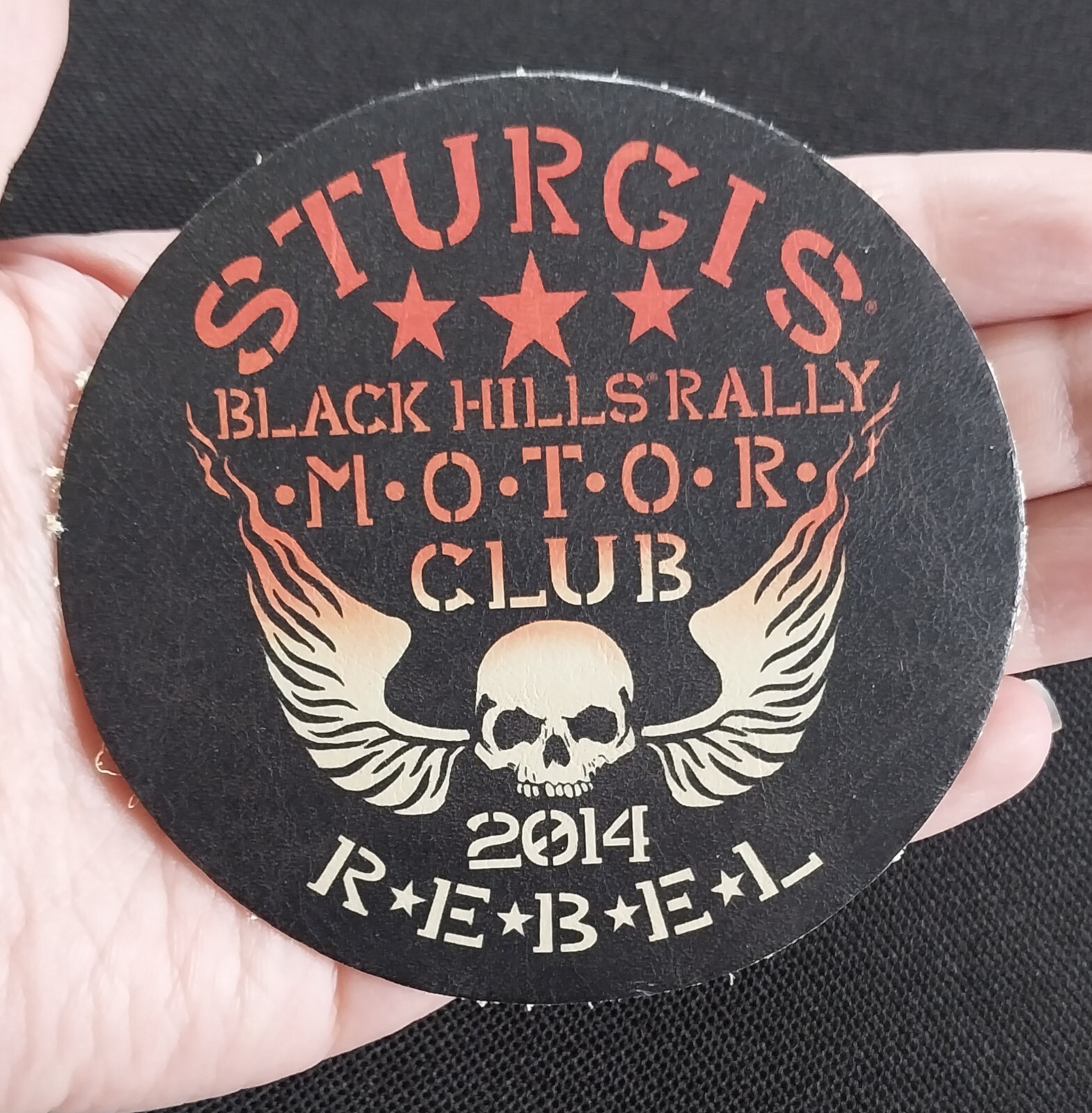 2014 STURGIS BLACK HILLS RALLY REBEL MOTOR CLUB LEATHER BIKER PATCH