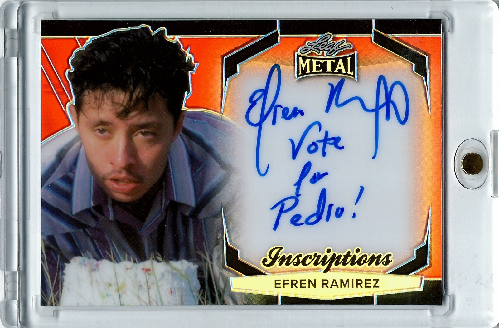 2025 Efren Ramirez Leaf Metal Pop Century Inscriptions Red Autograph Pedro #/150