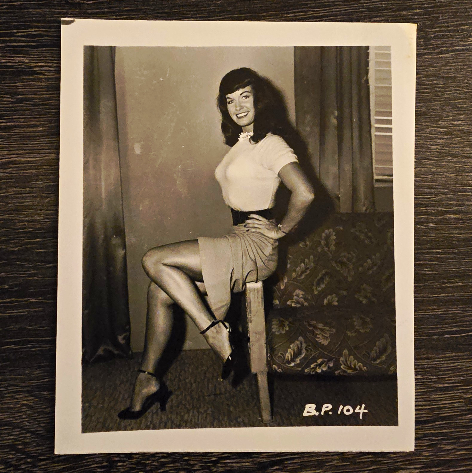 Vintage Bettie Page Irving Klaw Movie Star News Photo B.P. 104 Pin-Up 4.75x3.75