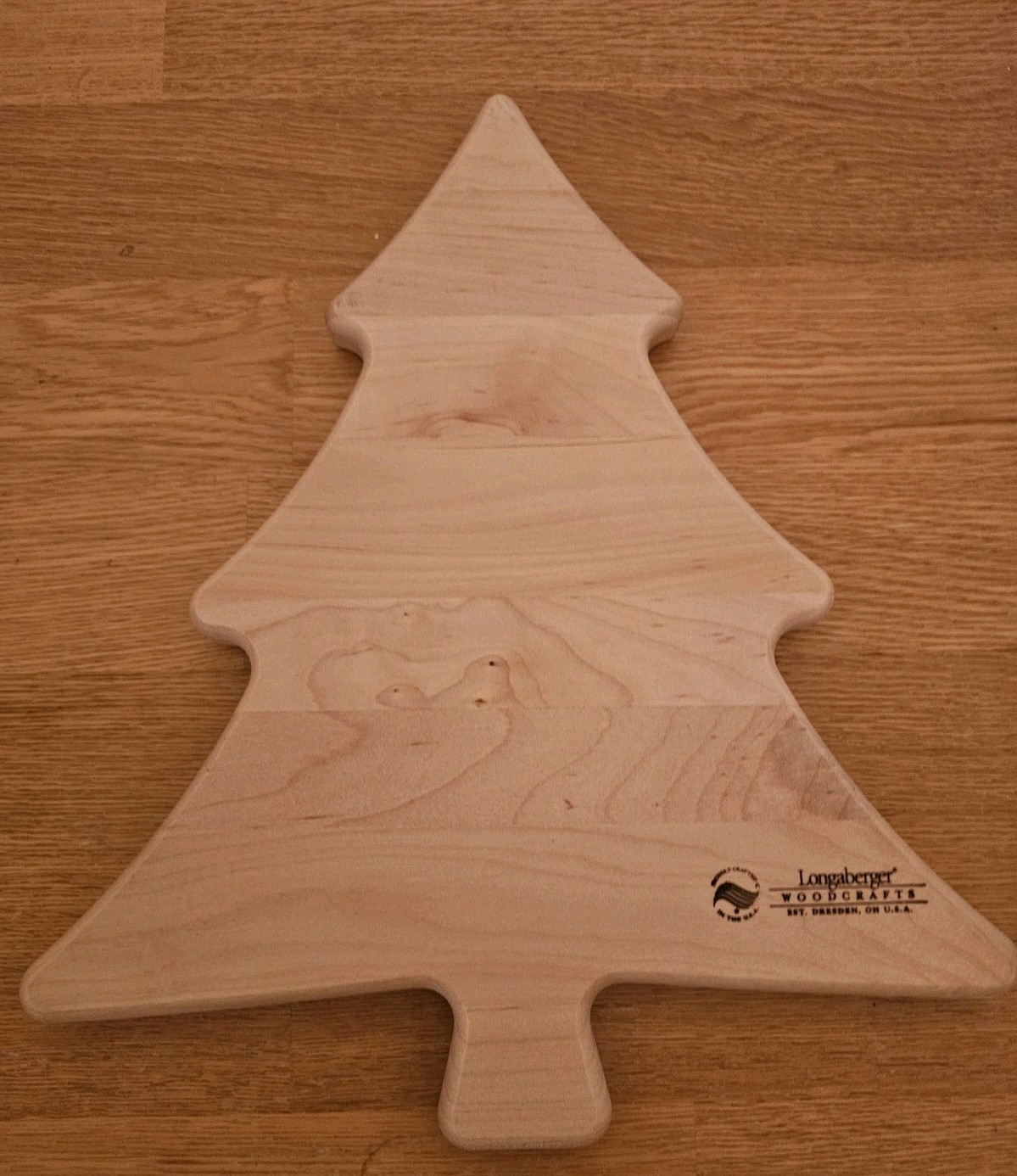 Longaberger Woodcrafts Holiday Christmas Tree Maple Wood Cutting Board Longaberger Woodcrafts Holiday Christmas Tree Maple Wood Cutting Board