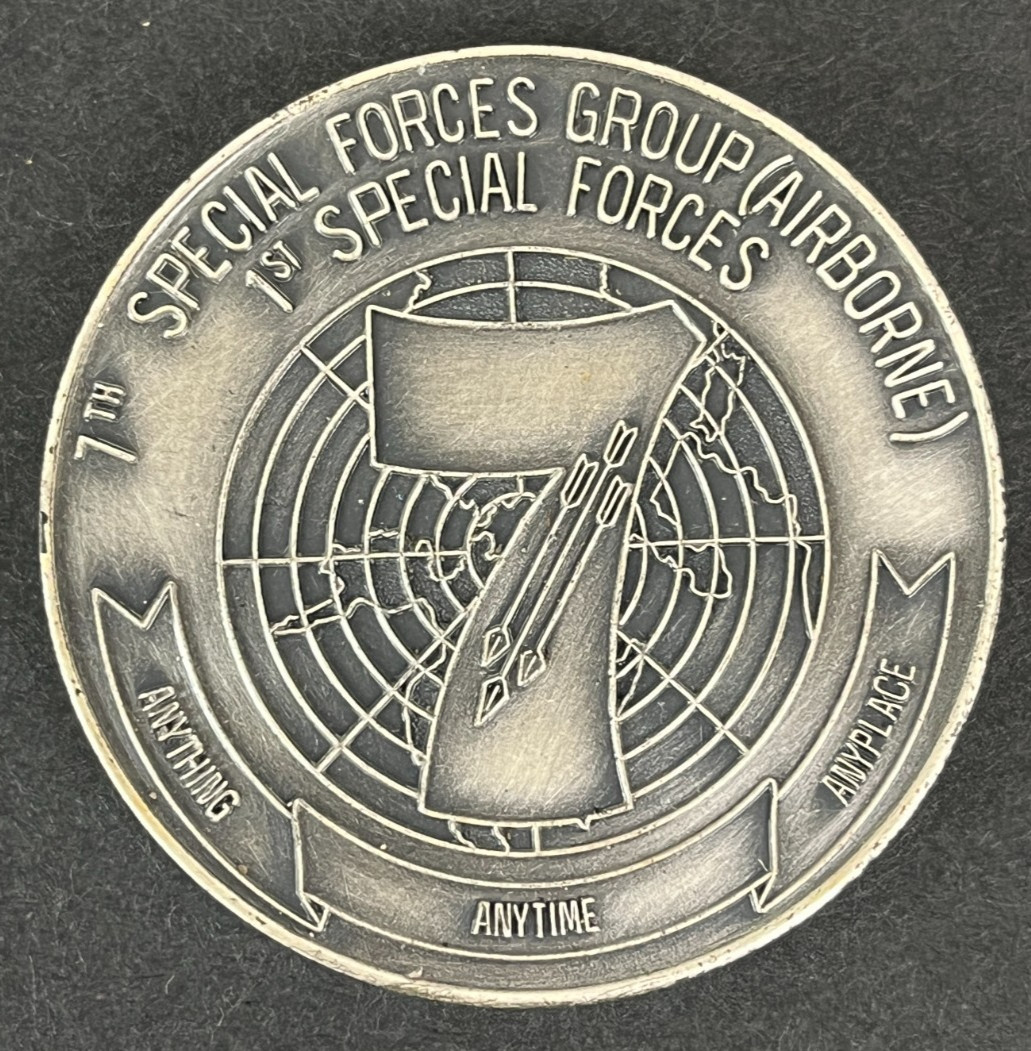 Vintage 7th Special Forces Group Airborne Challenge Coin De Oppresso Liber SFG