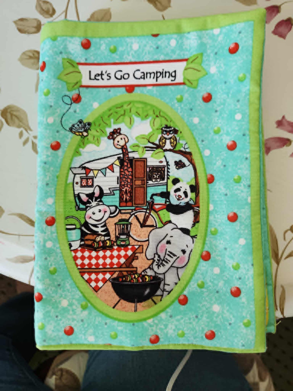 Completed Handmade Cloth Book Let's Go Camping