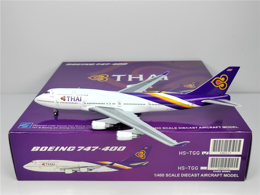 JC Wings 1:400 Thai Airways Boeing B747-400 HS-TGT Diecast Aircraft Jet Model