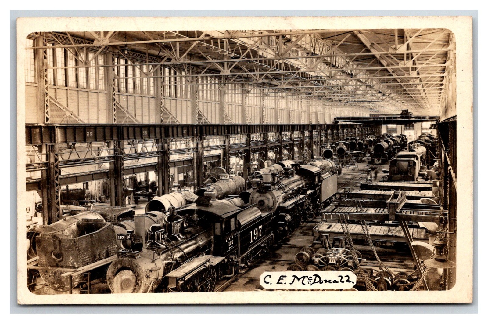 MKT KATY & Missouri Pacific MoPAC  Railroad depot shops RPPC ~ Parsons Kansas /