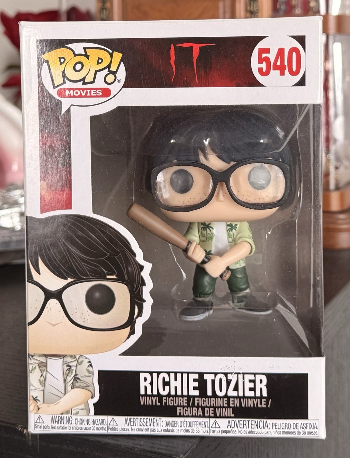 VAULTED Funko Pop Movies IT: RICHIE TOZIER (Holding Bat) #540 w/HARD STACK