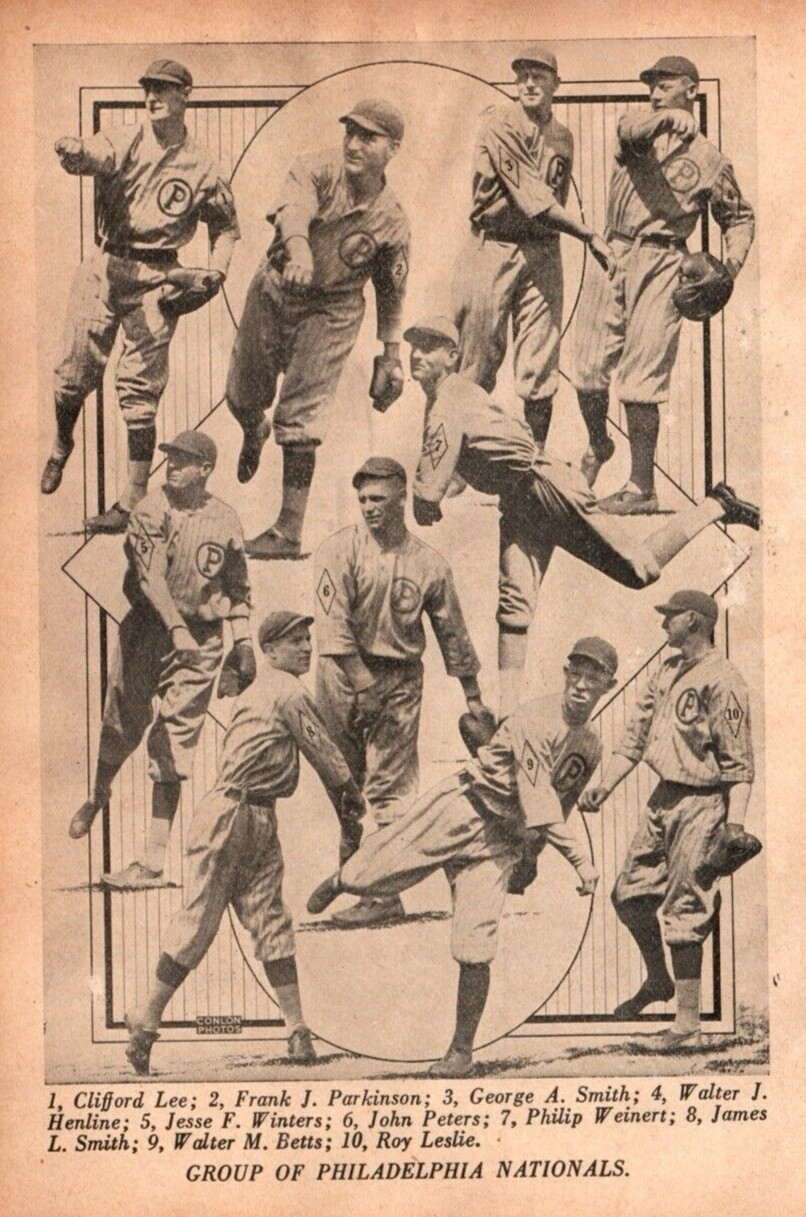 1922 Philadelphia Phillies Team Photo Cliff Lee Lefty Weinart Baseball Page 5x7