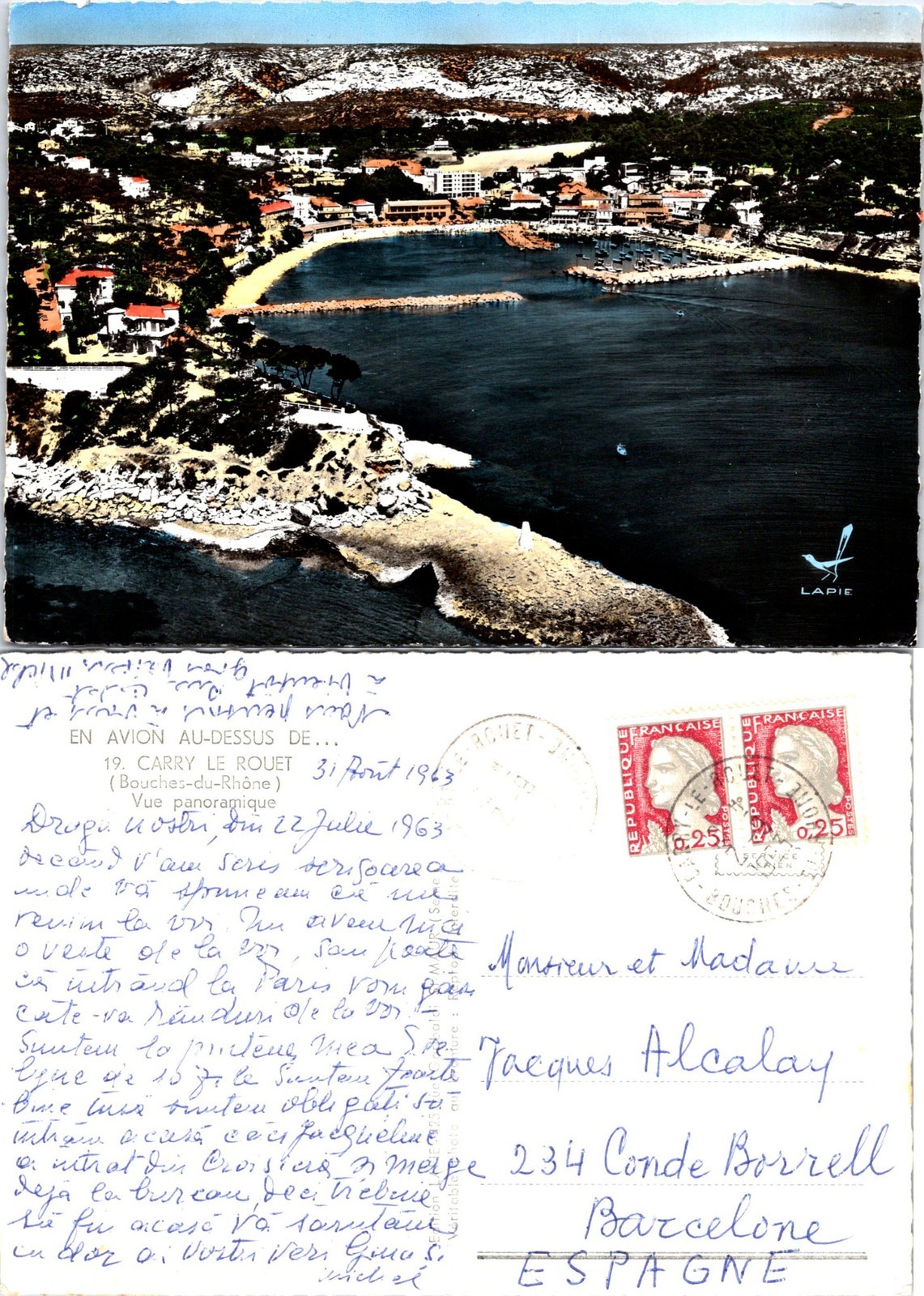 En Avion Au-Dessus De.. Carry Le Rouet, France Postcards used 55950