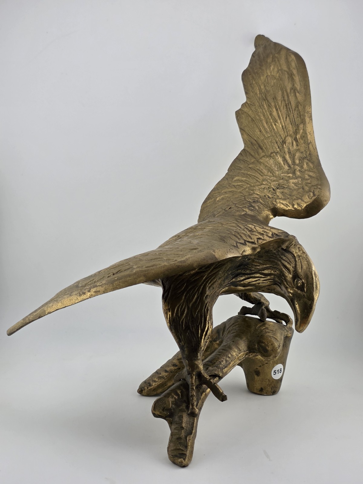 Vintage MCM Large Brass American Bald Eagle Perched on a Branch 14 Vintage MCM Large Brass American Bald Eagle Perched on a Branch 14