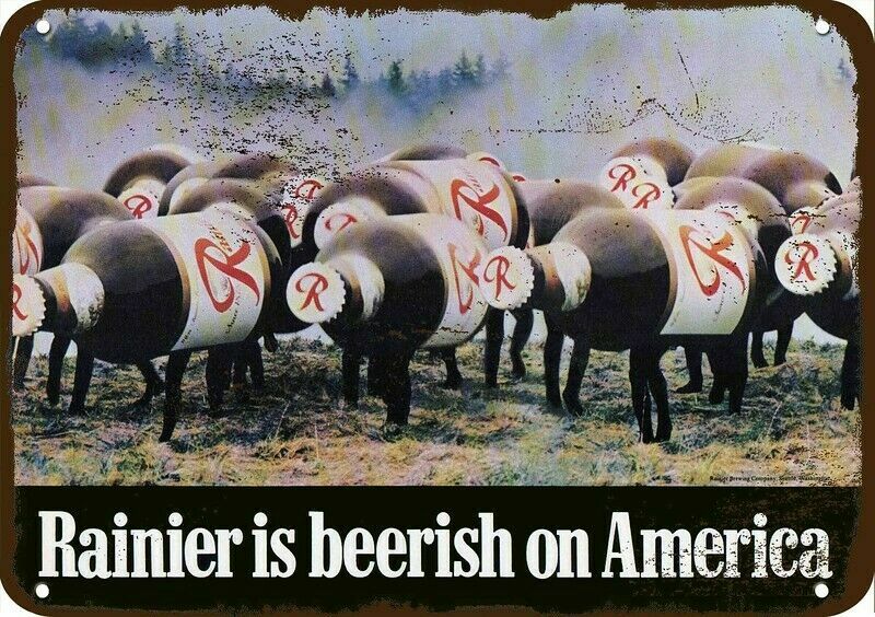 1976 RAINIER BEER Beerish on America Vintage-Look DECORATIVE REPLICA METAL SIGN
