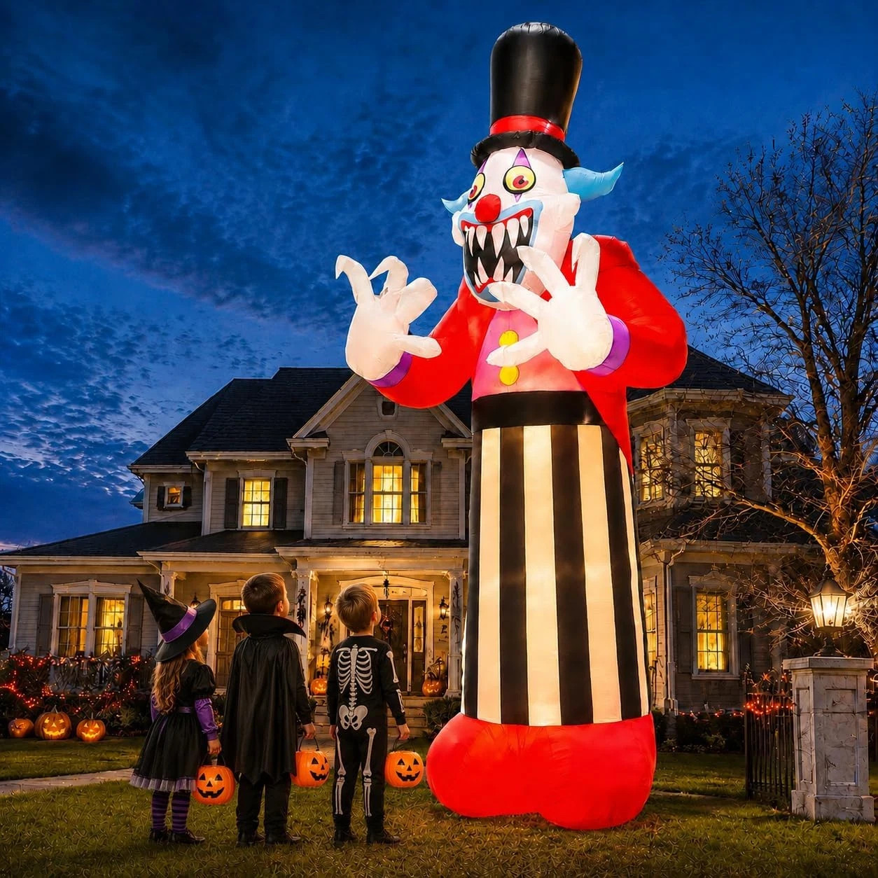 11 FT Halloween Inflatables Clown Ghost Outdoor Decorations, Giant Blow Ups with