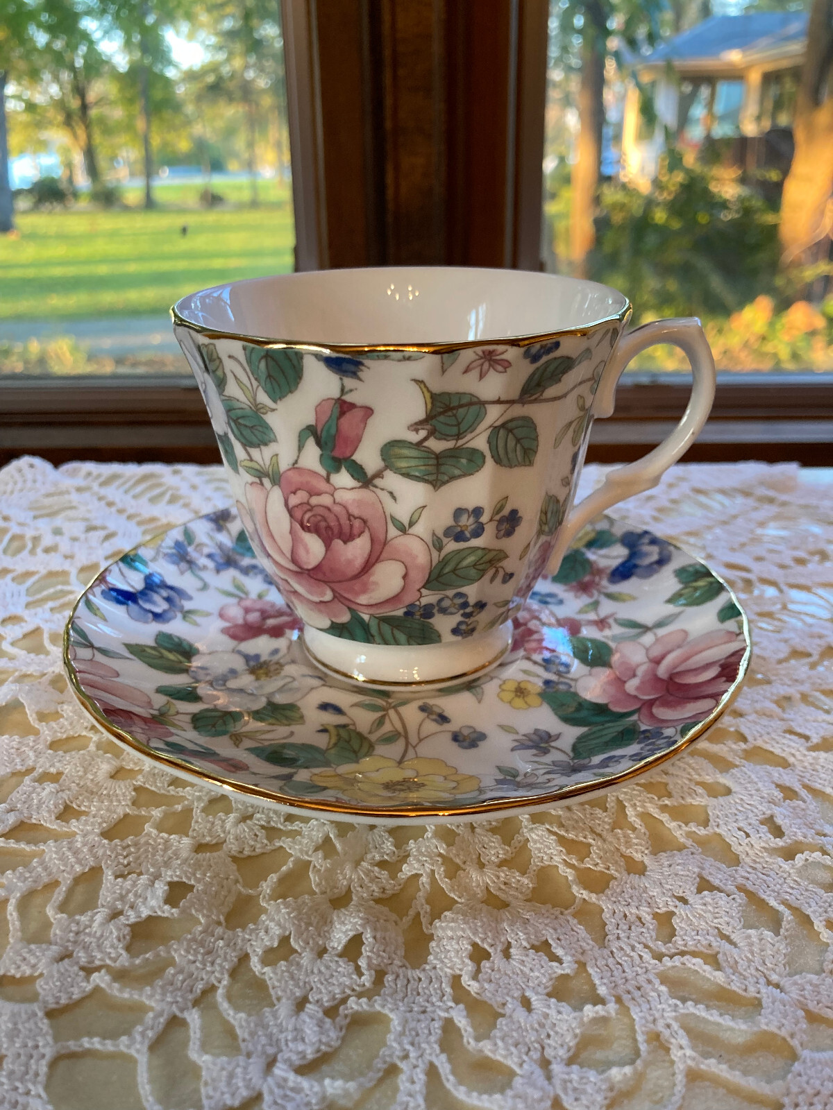 Vintage Duchess Chintz fine bone china Cup and Saucer made in England