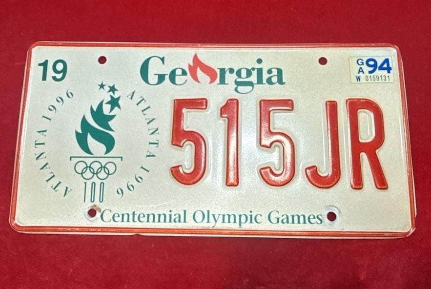 Vintage 1993 Georgia Centennial Olympic Games License Plate Atlanta 1996 (v)