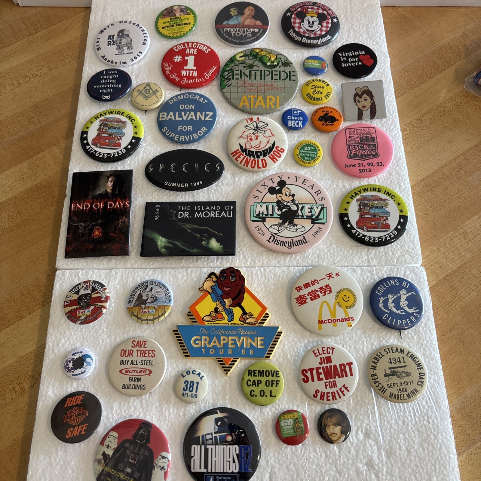 Large Assorted Lot of  40 Vintage Pin Back  Buttons