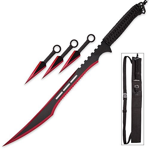 Snake Eye Tactical Two Tone Finish Fantasy Desgin Ninja Sword - Red