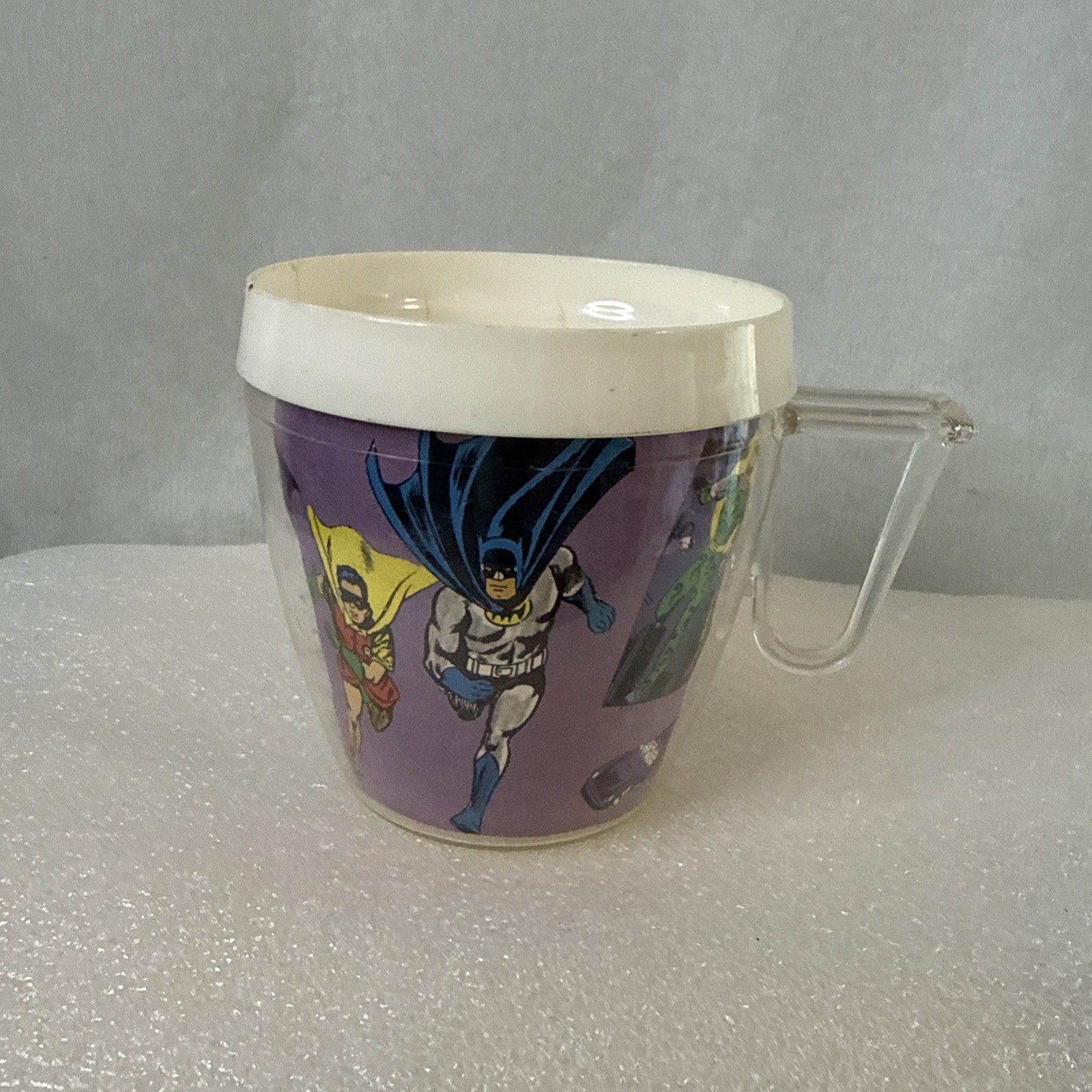 1996 Batman Robin Insulated Plastic Cup Mug Vintage Rare Collectible